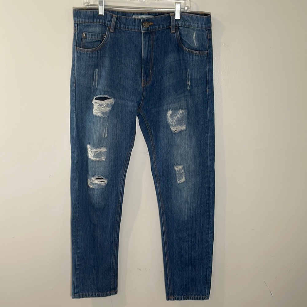 Old Skool Distressed Jeans Mens 36